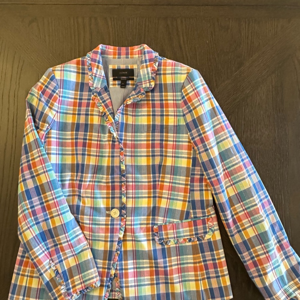 J. Crew Multicolor Plaid Blazer